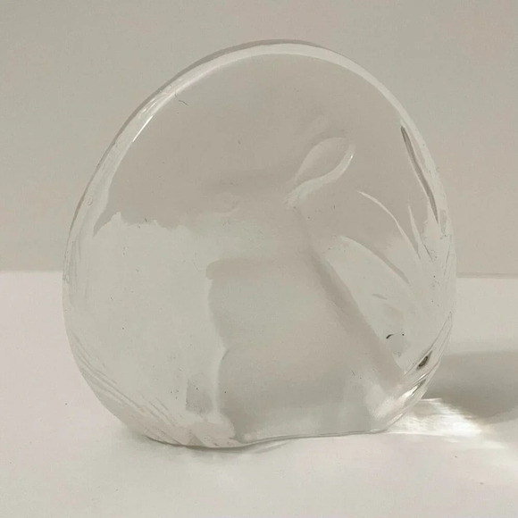Vintage Crystal Easter Bunny Rabbit Paperweight Yugoslavia by Zajecar - Picture 2 of 15